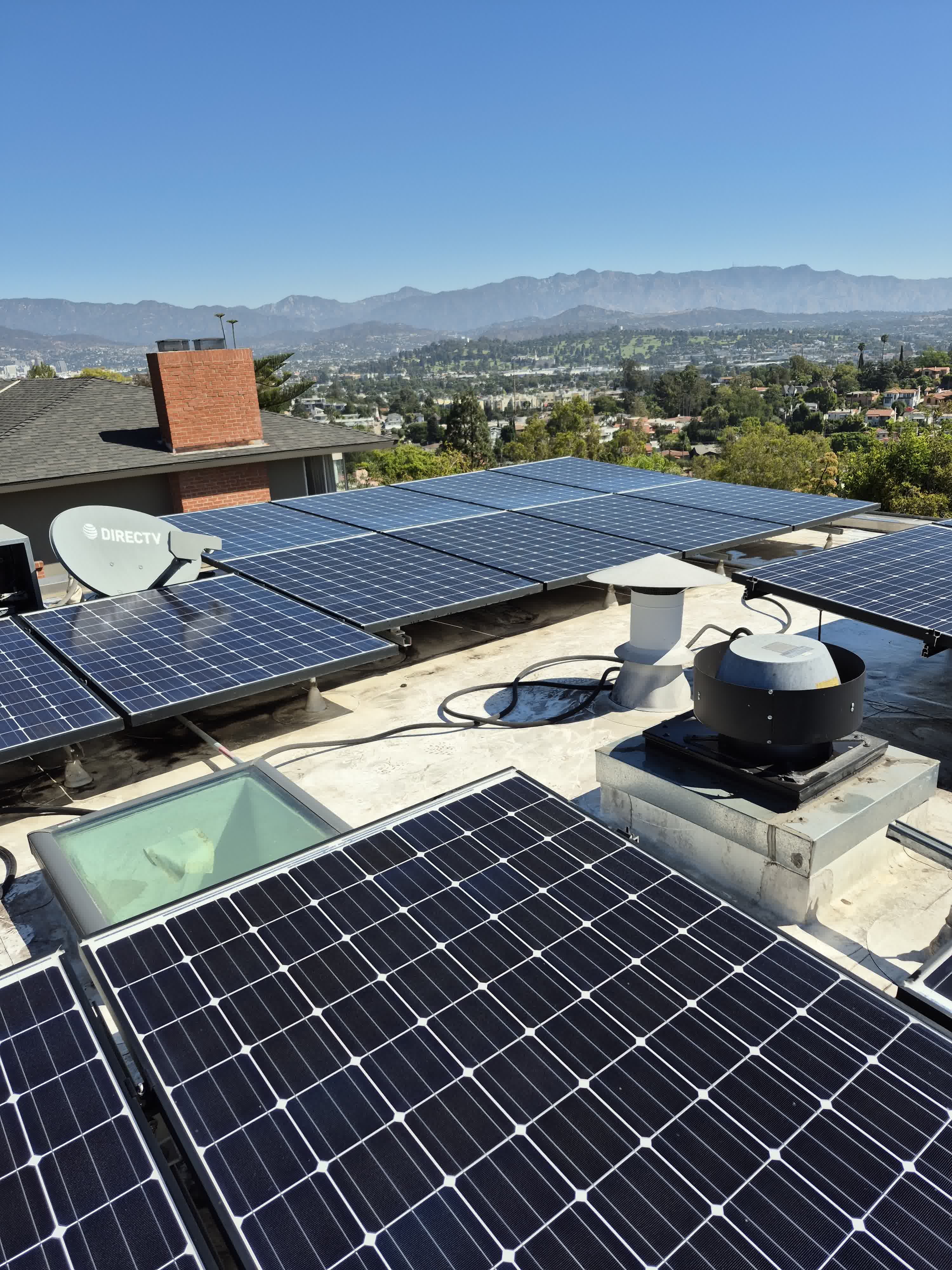 Solar panels after maintenance cleaning